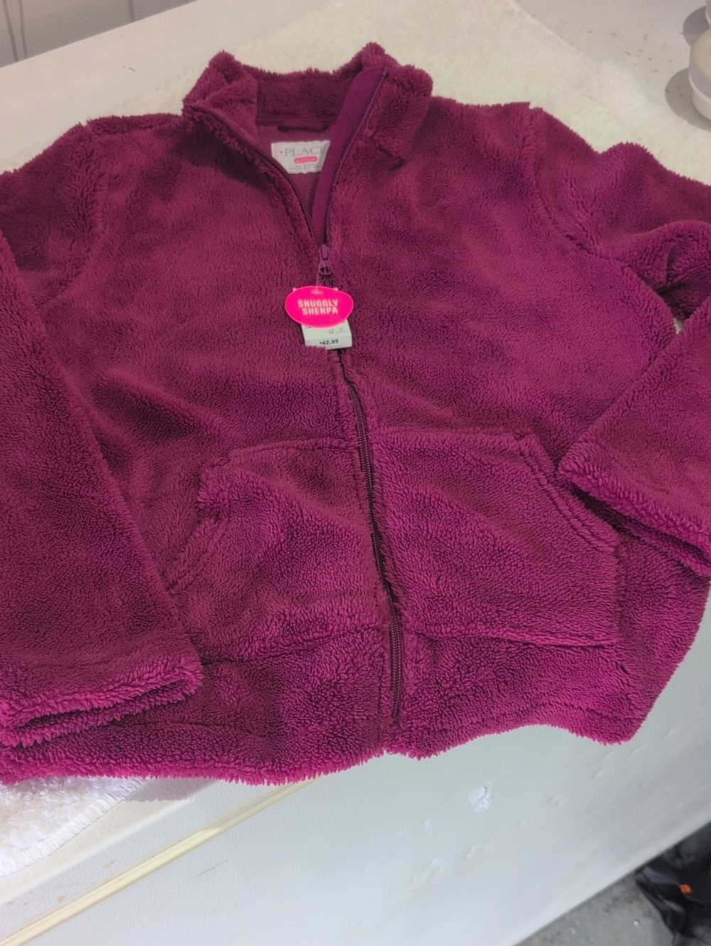 The Children's Place Girls' Raspberry Sherpa Zip-Up Jacket